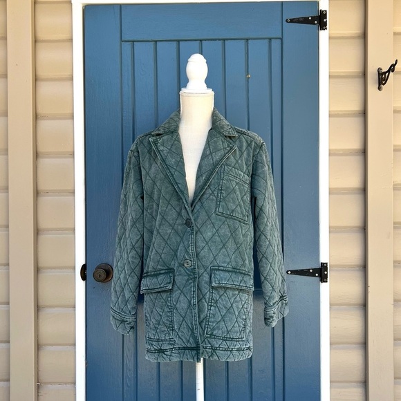 Young Fabulous & Broke Jackets & Blazers - Young Fabulous & Broke Walker Quilted
Jacket Green Mineral Wash Women Size XS